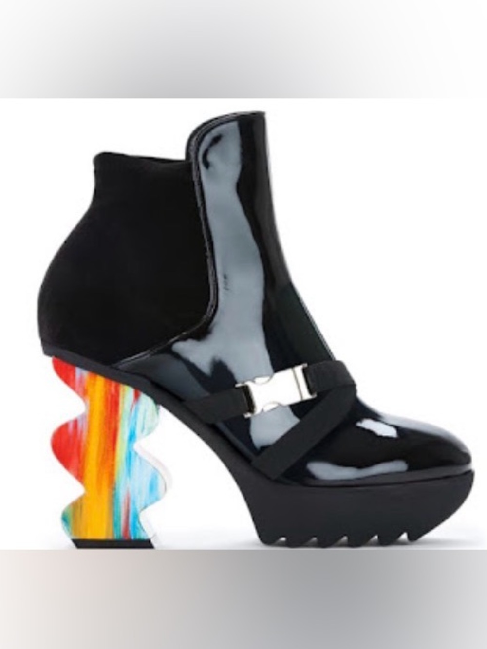 IRI  Shoes Black Bootie with Multi Color Heels